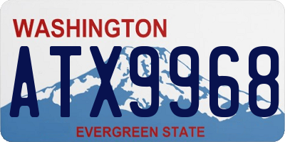 WA license plate ATX9968