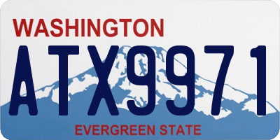 WA license plate ATX9971