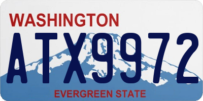 WA license plate ATX9972