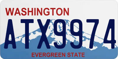 WA license plate ATX9974