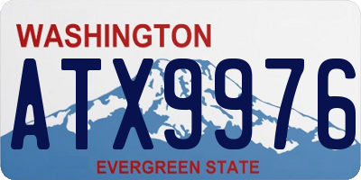 WA license plate ATX9976