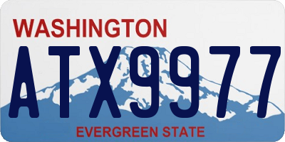 WA license plate ATX9977