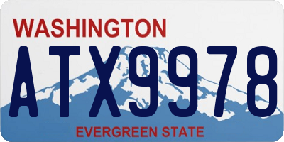 WA license plate ATX9978