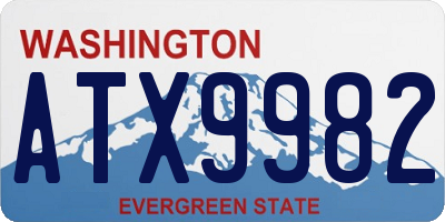 WA license plate ATX9982