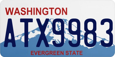 WA license plate ATX9983