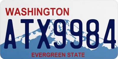 WA license plate ATX9984