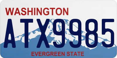 WA license plate ATX9985