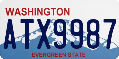 WA license plate ATX9987