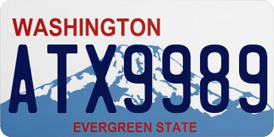 WA license plate ATX9989