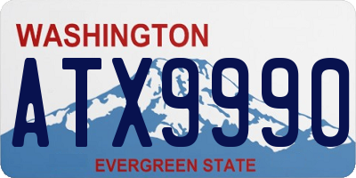 WA license plate ATX9990