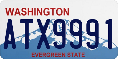 WA license plate ATX9991