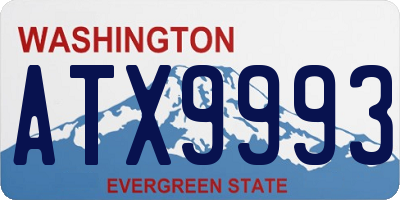 WA license plate ATX9993