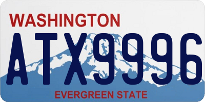 WA license plate ATX9996