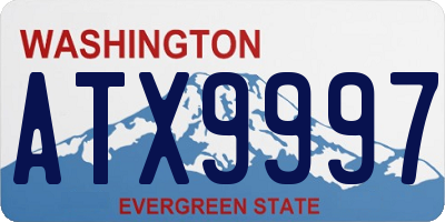 WA license plate ATX9997