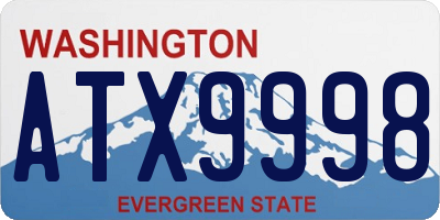 WA license plate ATX9998