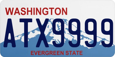 WA license plate ATX9999
