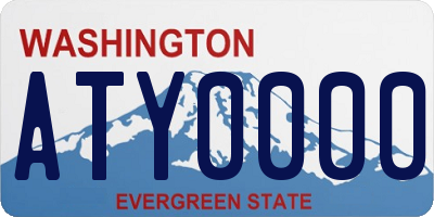 WA license plate ATY0000