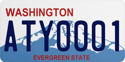 WA license plate ATY0001