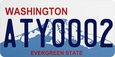 WA license plate ATY0002