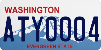 WA license plate ATY0004
