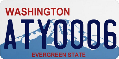 WA license plate ATY0006