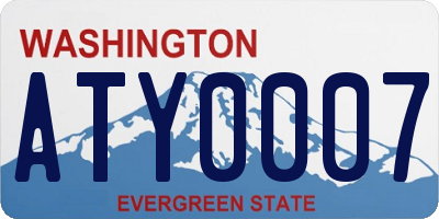WA license plate ATY0007
