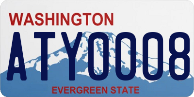 WA license plate ATY0008