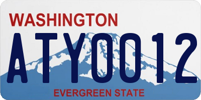 WA license plate ATY0012