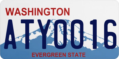 WA license plate ATY0016