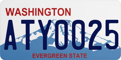 WA license plate ATY0025