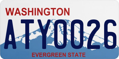 WA license plate ATY0026