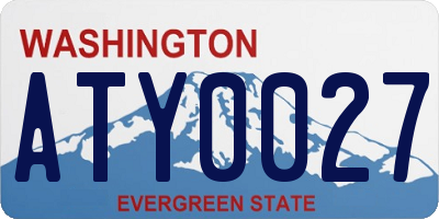 WA license plate ATY0027