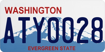 WA license plate ATY0028