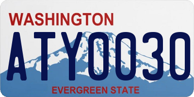 WA license plate ATY0030
