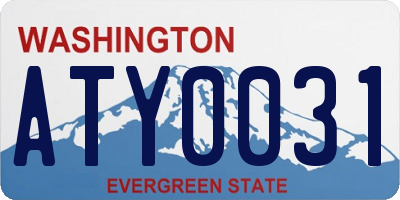 WA license plate ATY0031