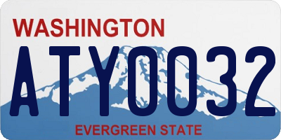 WA license plate ATY0032