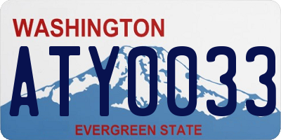 WA license plate ATY0033