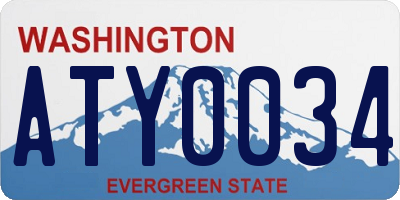 WA license plate ATY0034