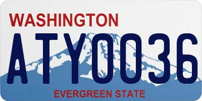 WA license plate ATY0036