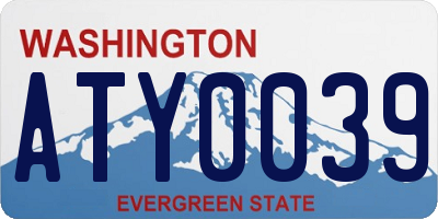 WA license plate ATY0039