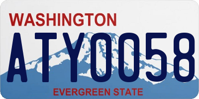 WA license plate ATY0058