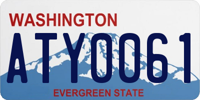 WA license plate ATY0061