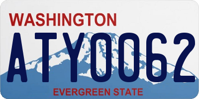 WA license plate ATY0062