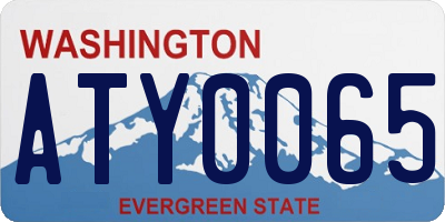 WA license plate ATY0065