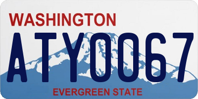 WA license plate ATY0067