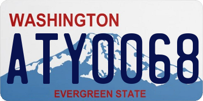 WA license plate ATY0068