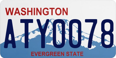 WA license plate ATY0078