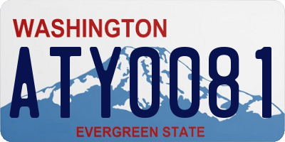 WA license plate ATY0081