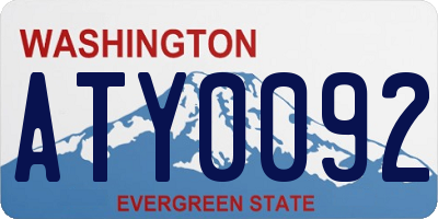 WA license plate ATY0092