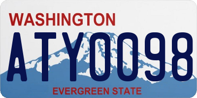 WA license plate ATY0098